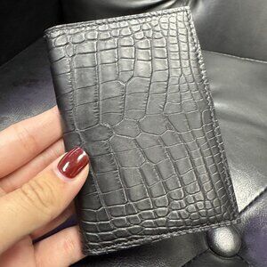 Hermes Matte Alligator MC2 Euclide Card Holder Black NWOB